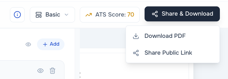 Résumé builder preview 3